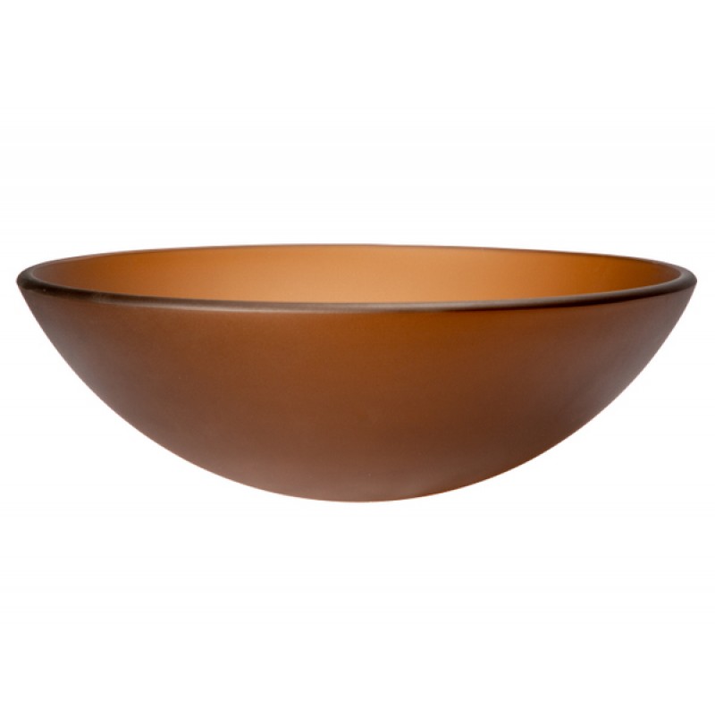 Brown Frosted Glass Vessel Sink Bowl