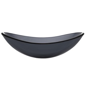 Transparent Black Canoe Glass Vessel Sink