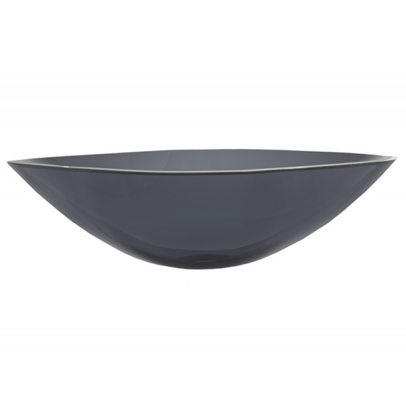 Square Glass Vessel Sink in Onyx Black with Rounded Corners