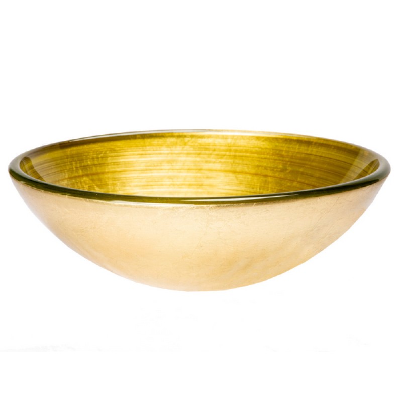 Venice Round Vessel Glass Sink - Golden