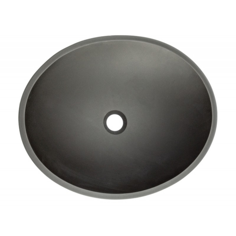 Matte Black Oval Glass Vessel Sink