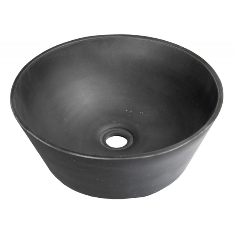 16-in Concrete Round Sloped Vessel Sink - Charcoal