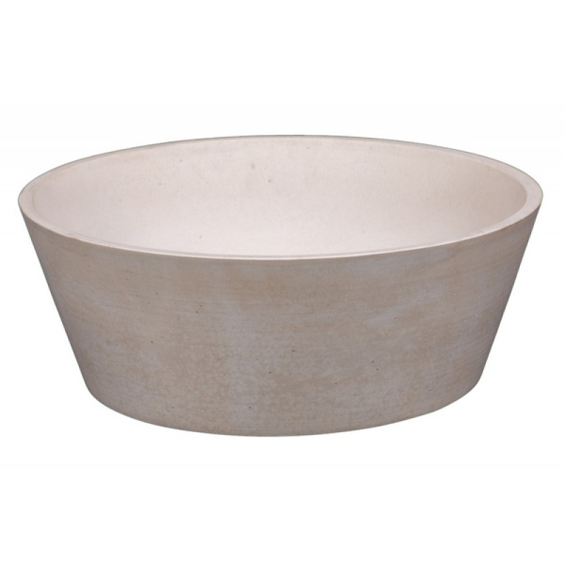 16-in Concrete Round Sloped Vessel Sink - Cream