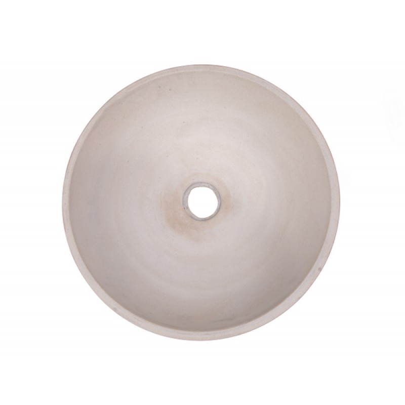16-in Concrete Round Sloped Vessel Sink - Cream