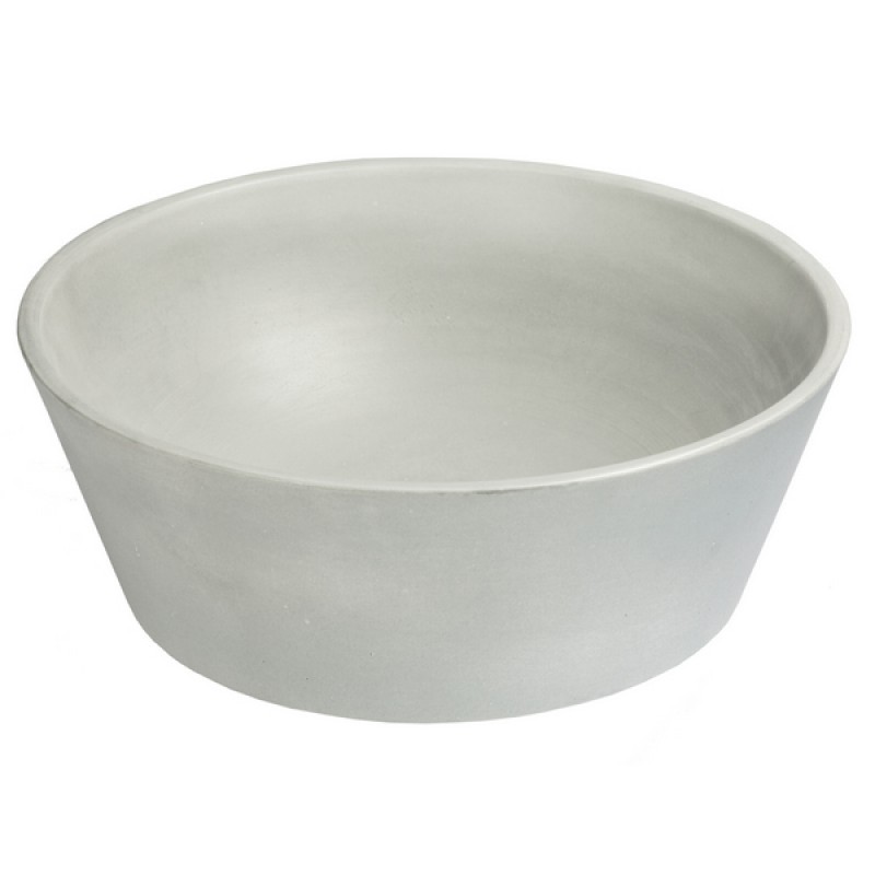 16-in Concrete Round Sloped Vessel Sink - Light Gray