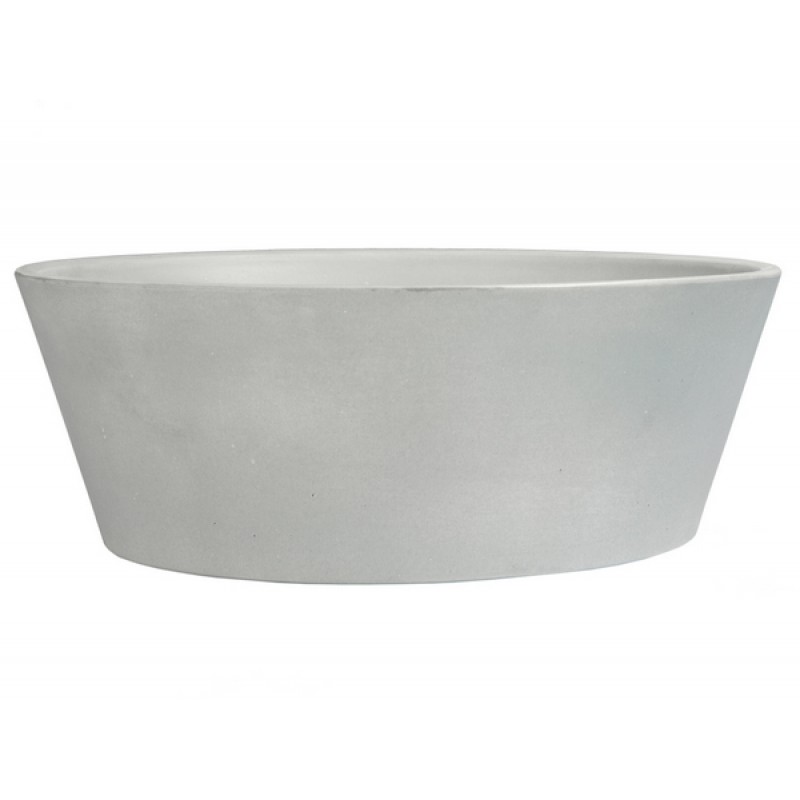 16-in Concrete Round Sloped Vessel Sink - Light Gray