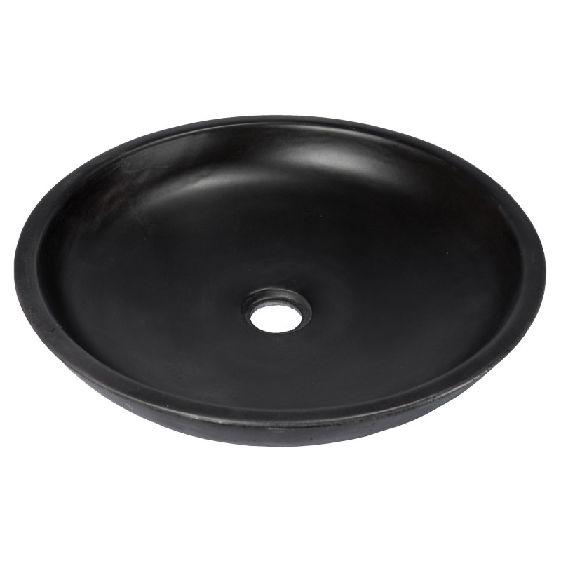 17-in Concrete Shallow Round Vessel Sink - Charcoal