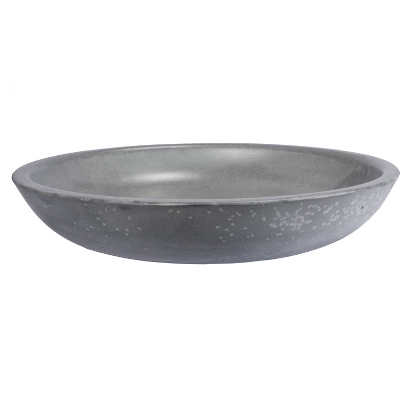 17-in Concrete Shallow Round Vessel Sink - Dark Gray