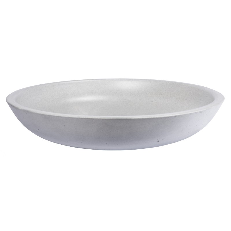 17-in Concrete Shallow Round Vessel Sink - Light Gray