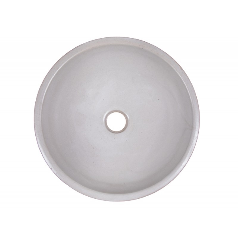 14-in Small Concrete Round Vessel Sink - Cream