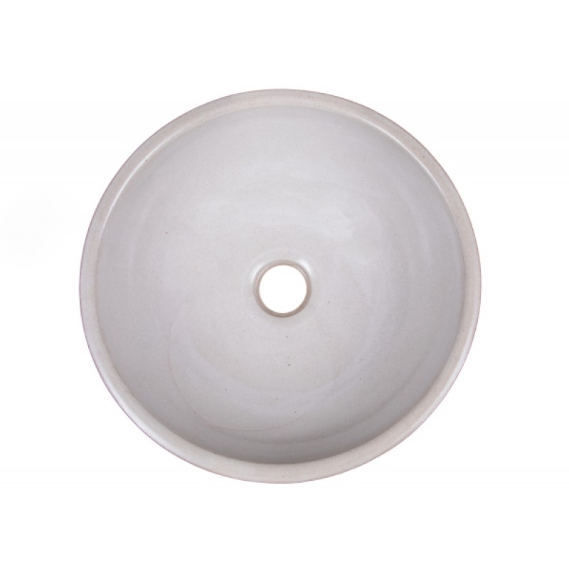 14-in Small Concrete Round Vessel Sink - Cream