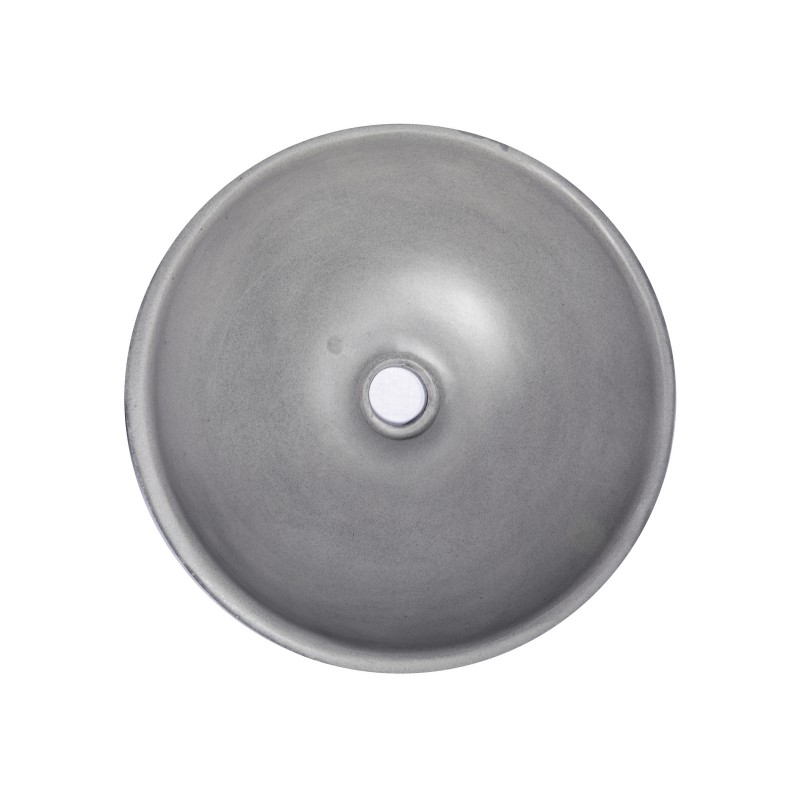 14-in Small Concrete Round Vessel Sink - Dark Gray