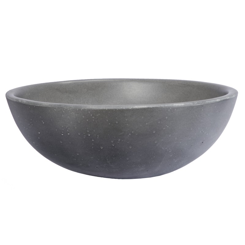 14-in Small Concrete Round Vessel Sink - Dark Gray