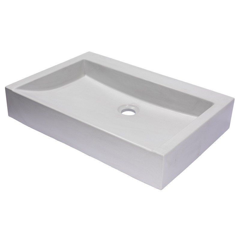Rectangular Sloped Concrete Vessel Sink - Light Gray