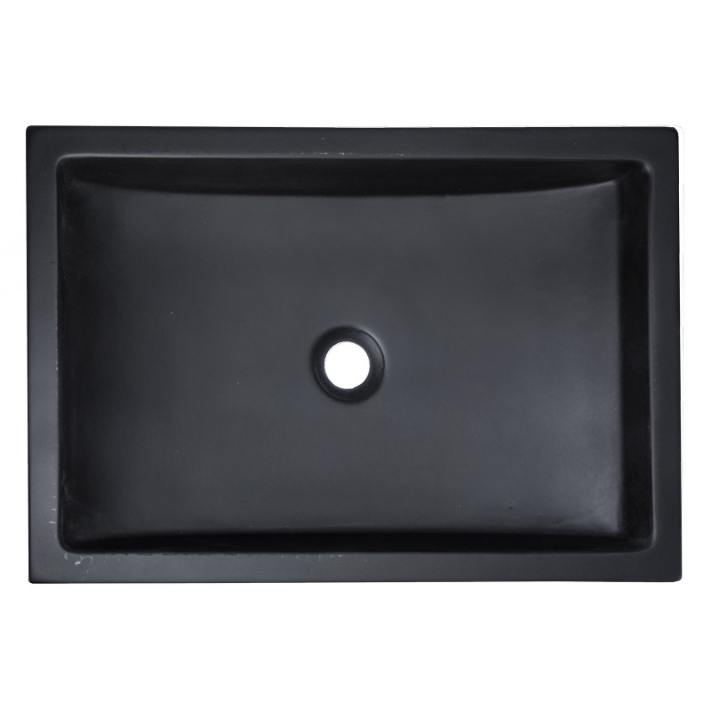 22-in. Shallow Wave Concrete Rectangular Vessel Sink - Charcoal