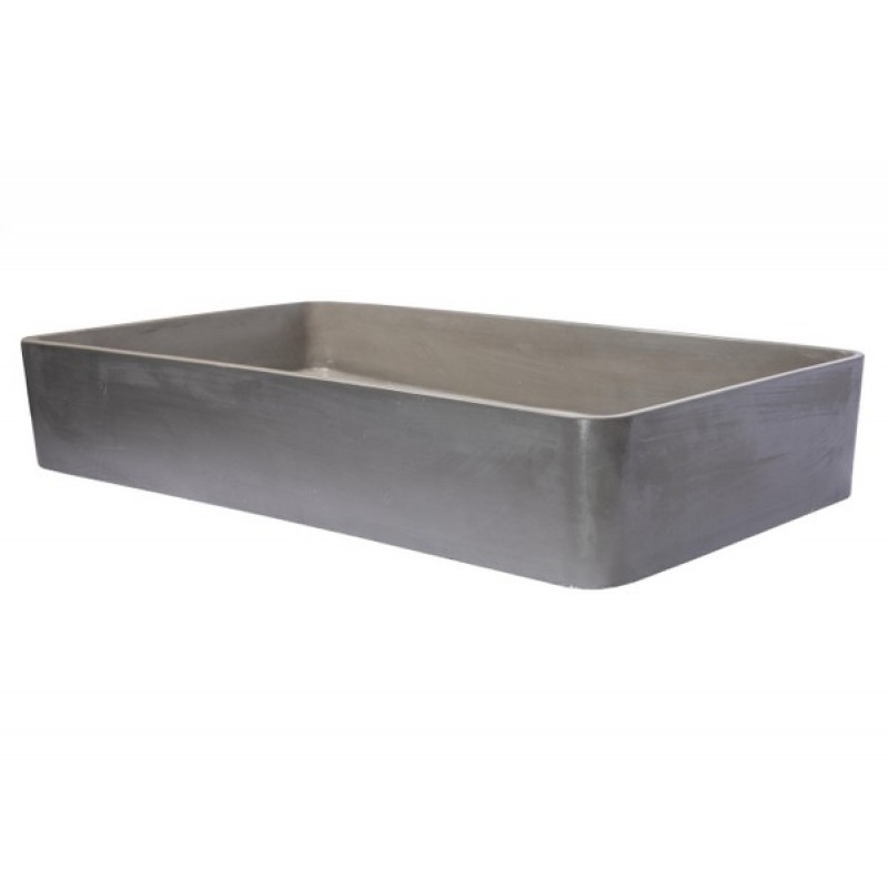 Wide Rectangular Concrete Vessel Sink - Dark Gray