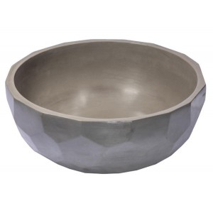 Round Concrete Vessel Sink with Hexagon Patterned ...