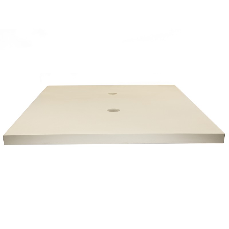 25-in x 22-in Concrete Counter Top with Backsplash - White