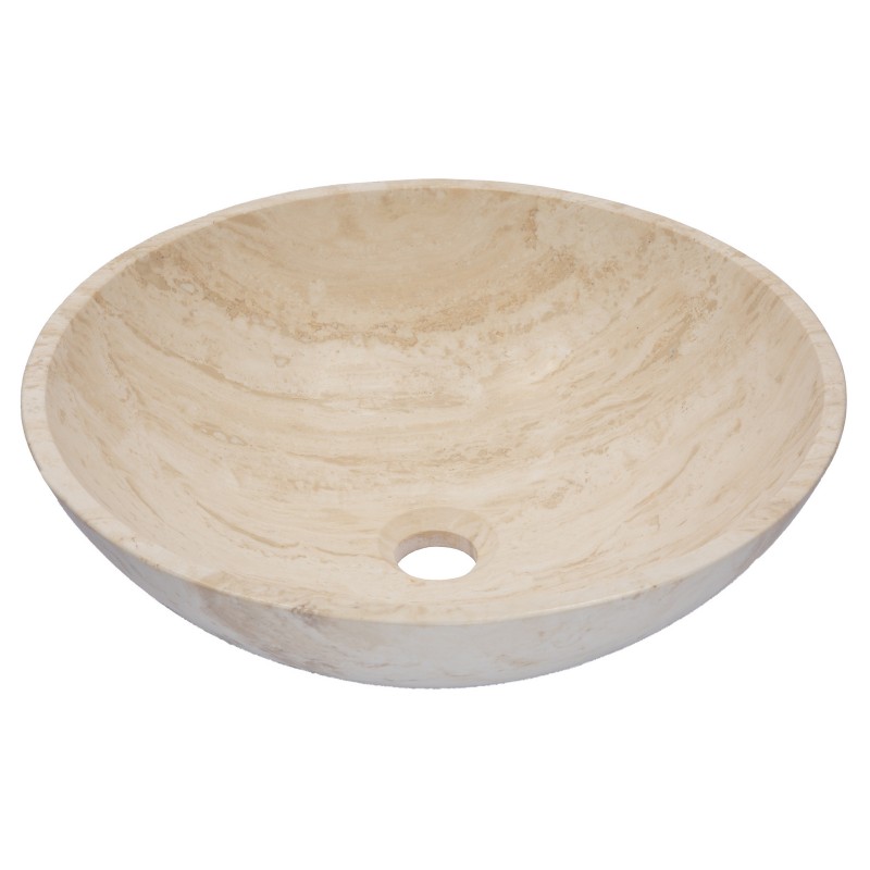 White Travertine Bowl Stone Sink