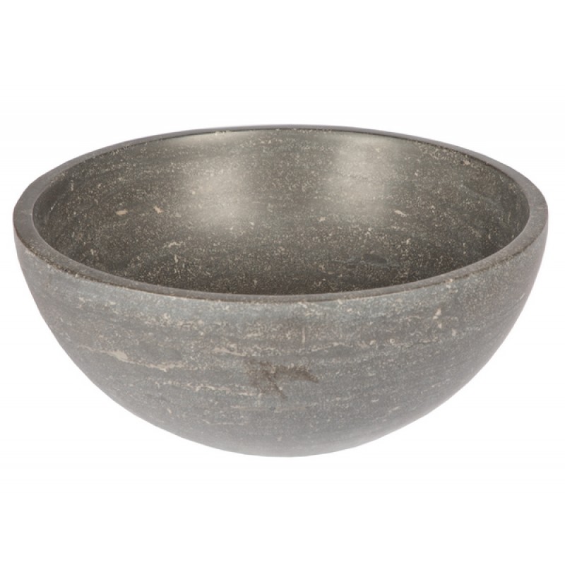Small Vessel Sink Bowl - Honed Black Limestone