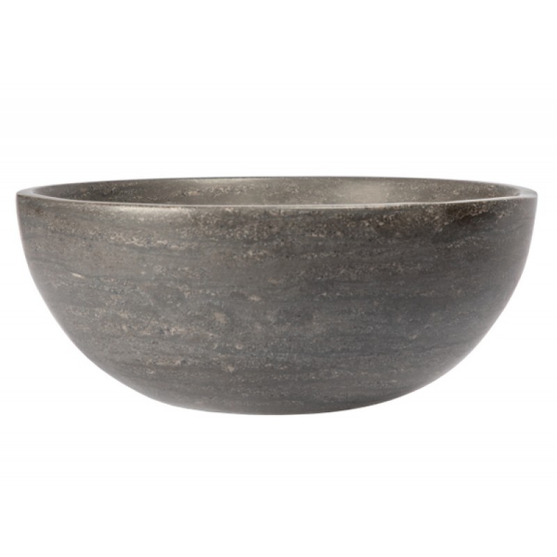 Small Vessel Sink Bowl - Honed Black Limestone