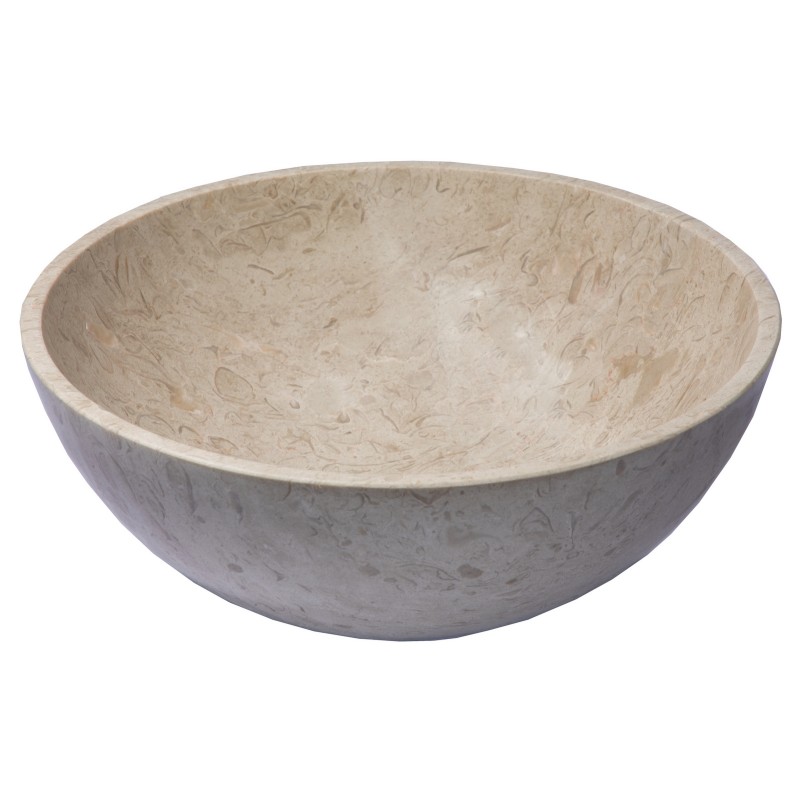 Small Vessel Sink Bowl - Polished Penny Grey Marble