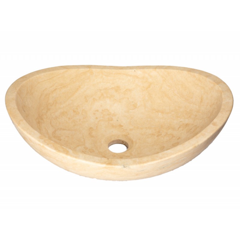 Stone Canoe Sink - Honed Beige Travertine