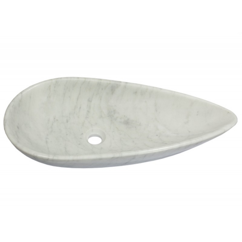 Pod Shaped Vessel Sink - Carrara White Marble