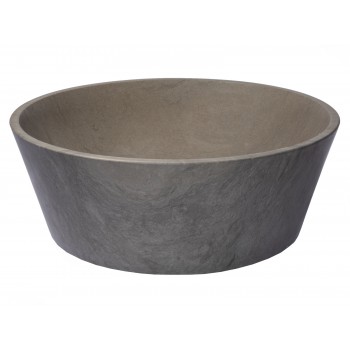 16-in Round Sloped Vessel Sink in Molly Grey Marbl...