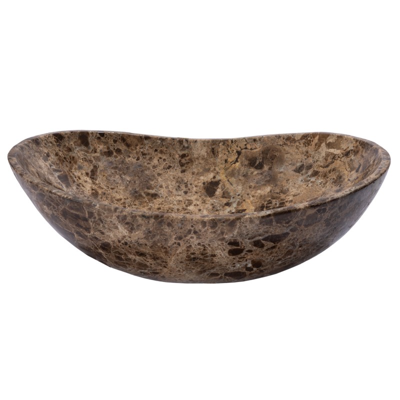 Stone Canoe Sink - Polished Dark Emperador Marble
