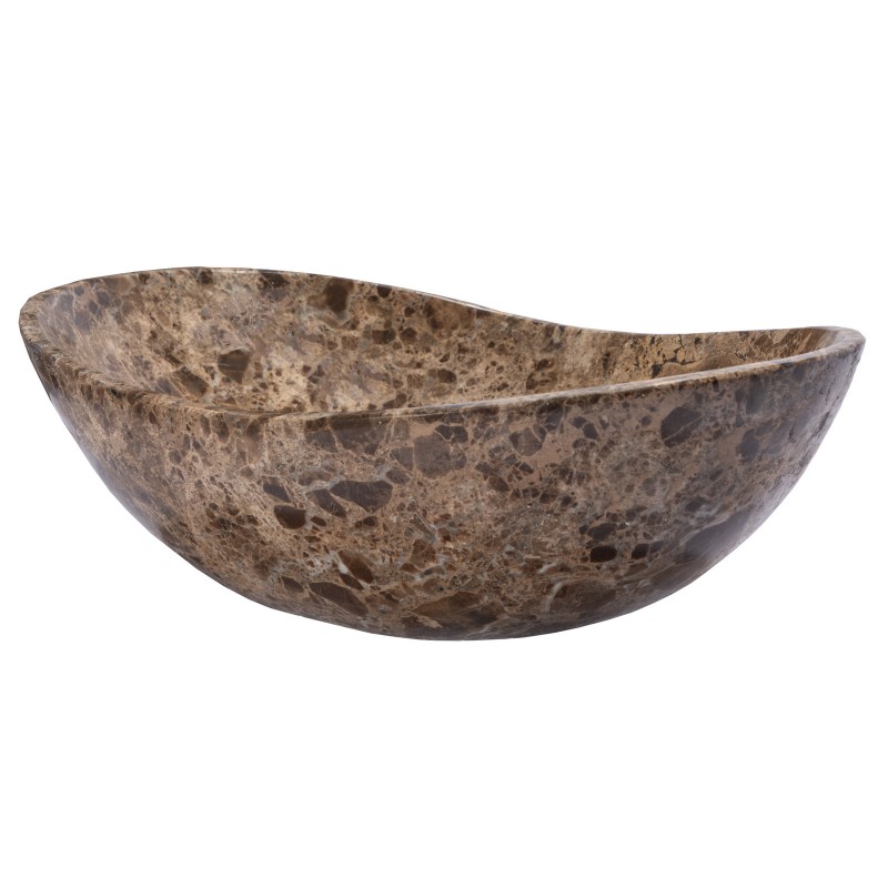 Stone Canoe Sink - Polished Dark Emperador Marble