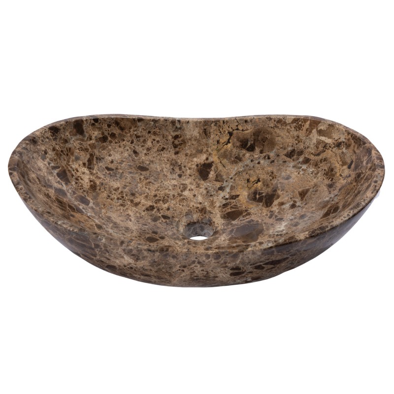 Stone Canoe Sink - Polished Dark Emperador Marble