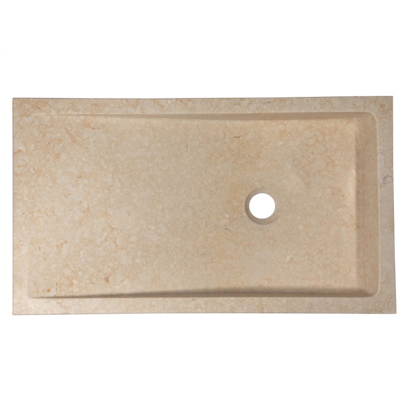 Rectangular Slopes Vessel Sink - Honed Galala Beige Marble