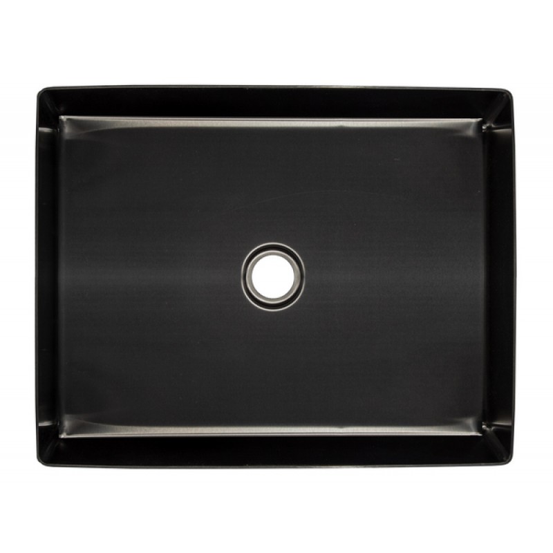 Rectangular 18.9 x 14.6-in Stainless Steel Vessel Sink in Black with Drain