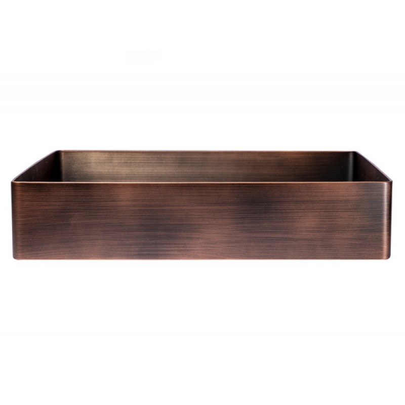 Rectangular 18.9 x 14.6-in Stainless Steel Vessel Sink in Bronze with Drain
