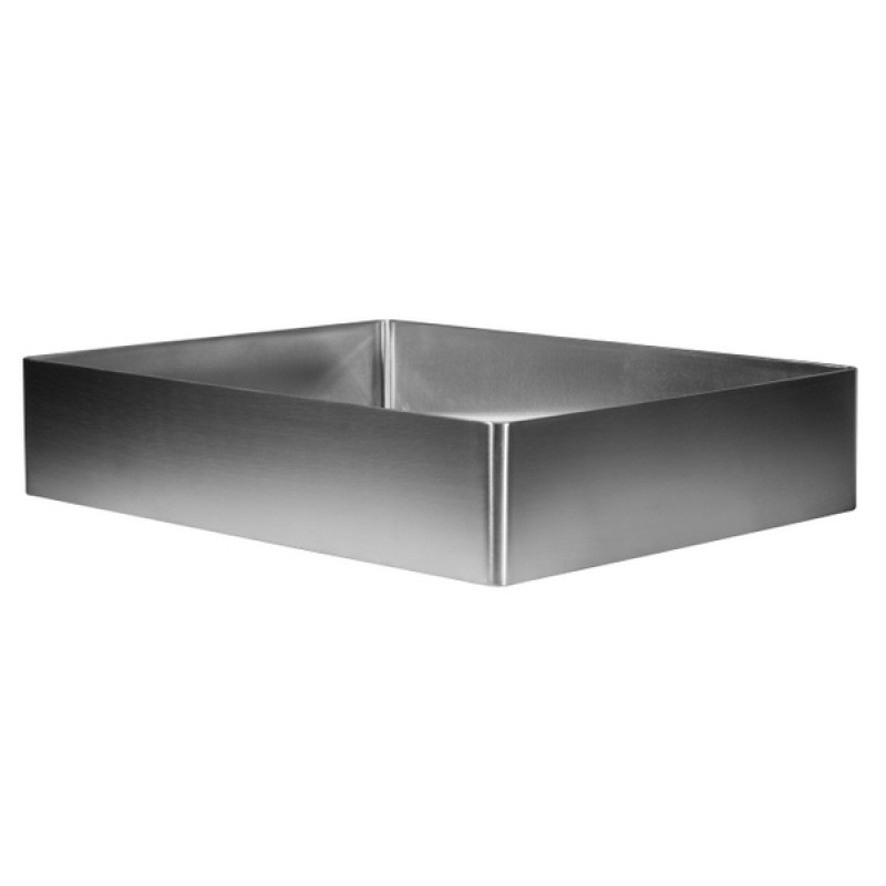 Rectangular 18.9 x 14.6-in Stainless Steel Vessel Sink in Silver with Drain