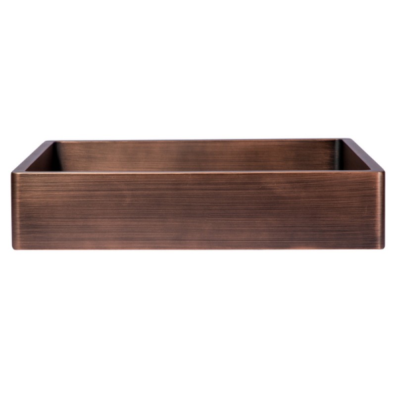 Rectangular 18.7 x 15.75-in Stainless Steel Vessel Sink with Rim in Bronze with Drain