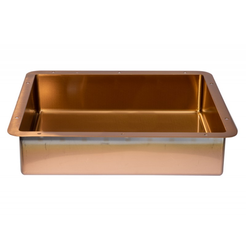 Rectangular 18.63 x 14.37-in Stainless Steel Undermount Sink in Rose Gold with Drain