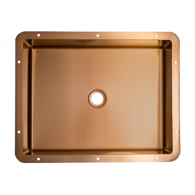 Rectangular 18.63 x 14.37-in Stainless Steel Undermount Sink in Rose Gold with Drain