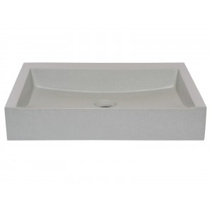 Rectangular Sloped Terrazzo Vessel Sink - Light Gr...