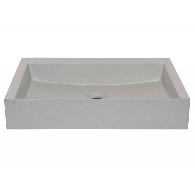 Rectangular Sloped Terrazzo Vessel Sink - Light Gray