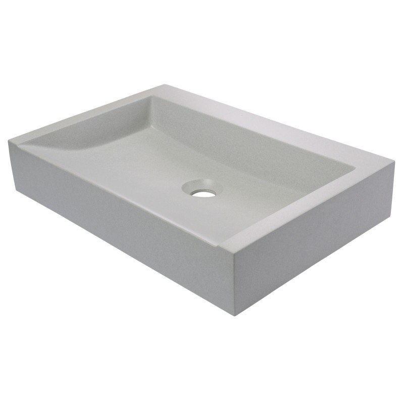 Rectangular Sloped Terrazzo Vessel Sink - Light Gray