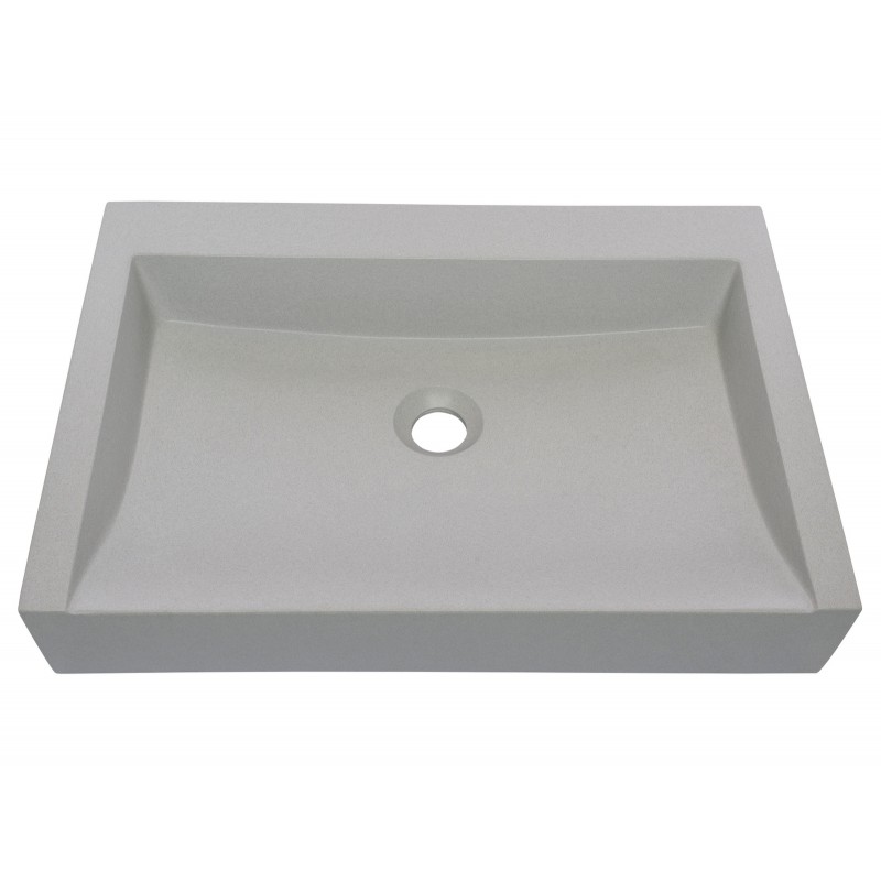 Rectangular Sloped Terrazzo Vessel Sink - Light Gray