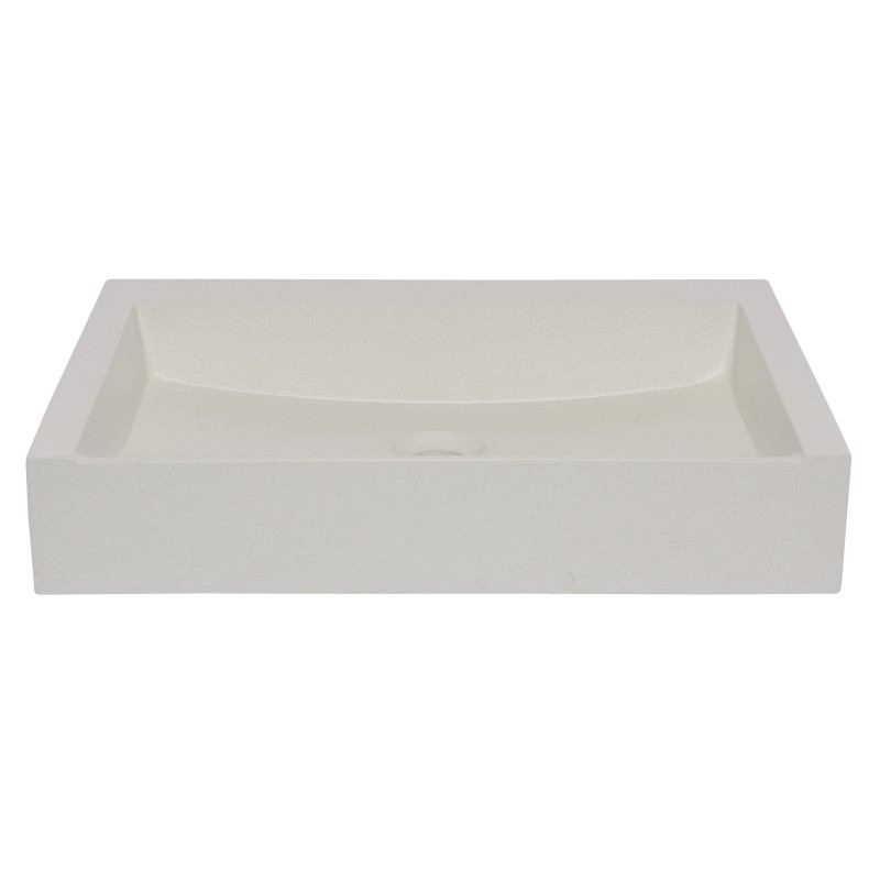 Rectangular Sloped Terrazzo Vessel Sink - White