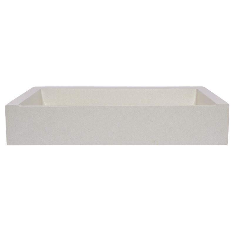 Rectangular Sloped Terrazzo Vessel Sink - White