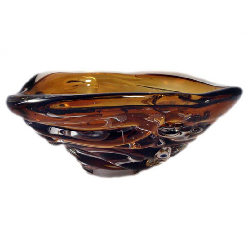 Handblown Glass Sink - Cal Breed Water Bowl Sink - Amber