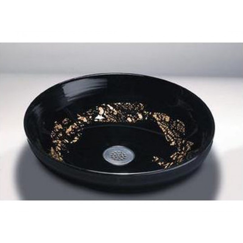 Handblown Glass Sink - Classic - Black and Gold