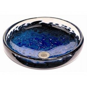 Handblown Glass Sink - Classic - Blue Luster