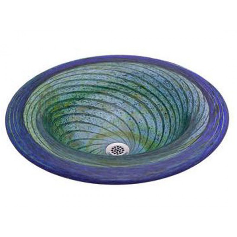 Handblown Glass Sink - Robert Jones Design - Blue Green Twist