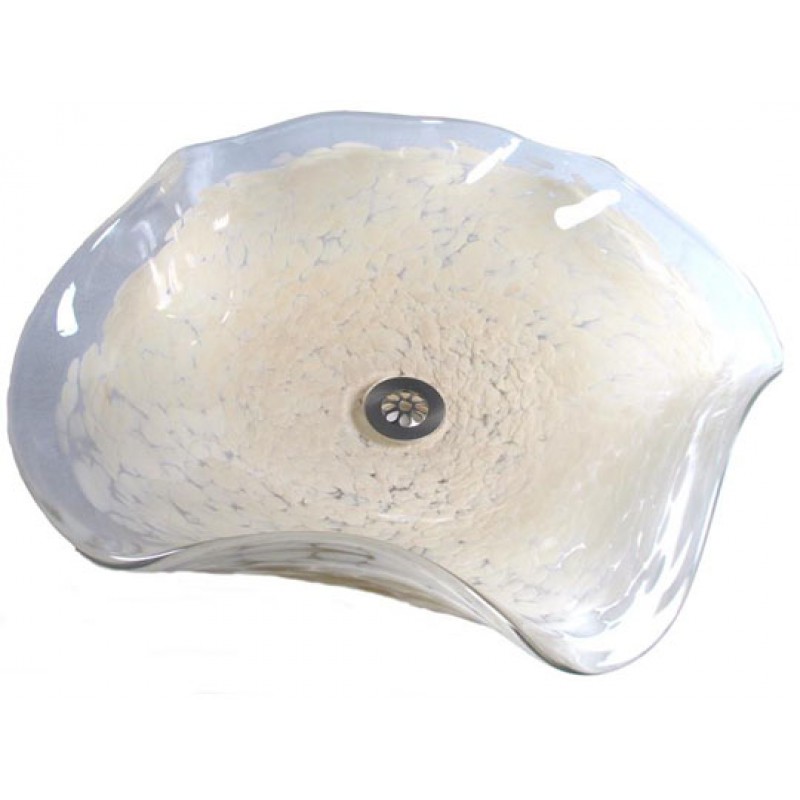 Handblown Glass Sink - Splash - Ivory